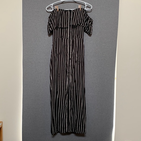 Striped Off-The-Shoulder Dress - Picture 1 of 4